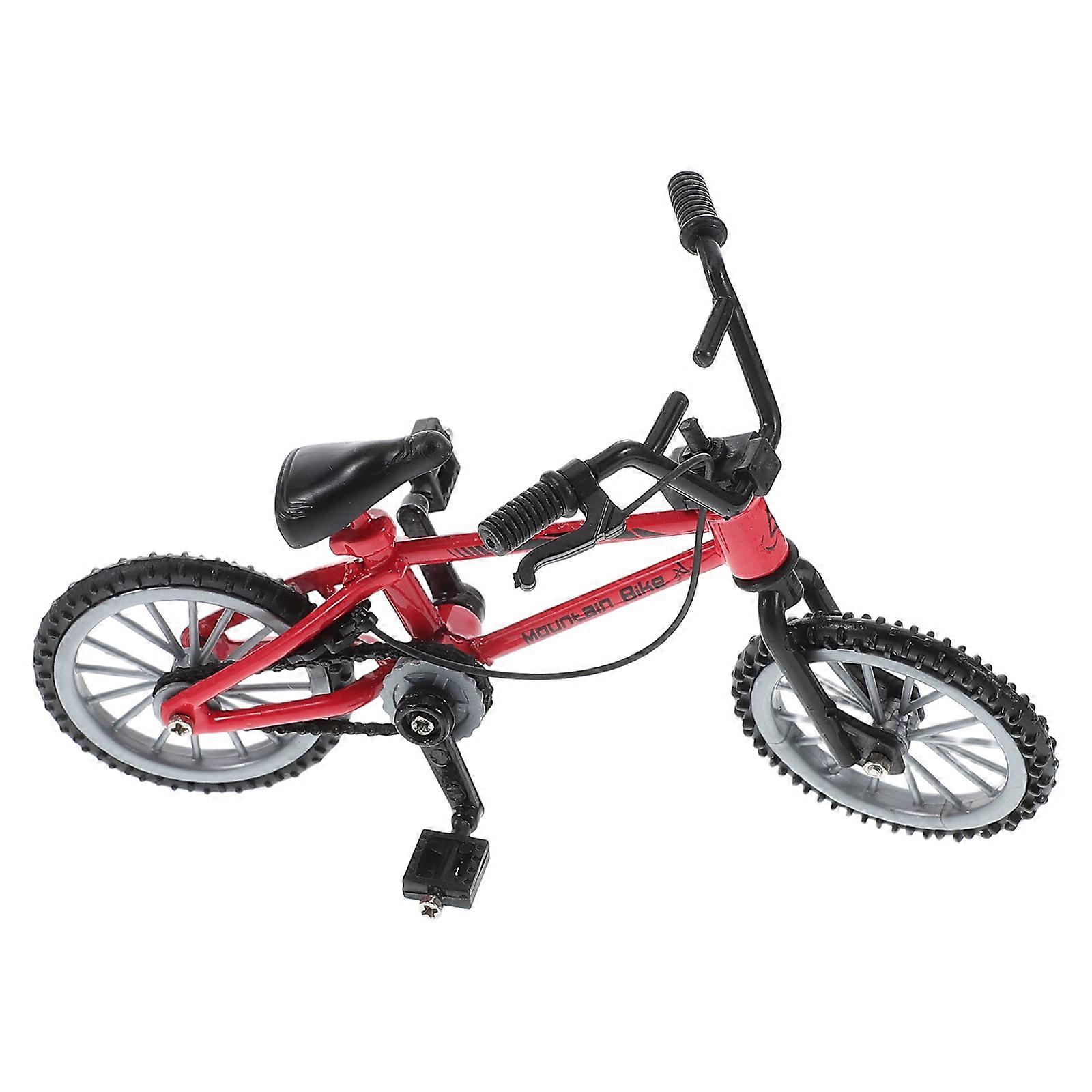 Miniature Dollhouse Bicycle for Decor Featuring Red Alloy Build