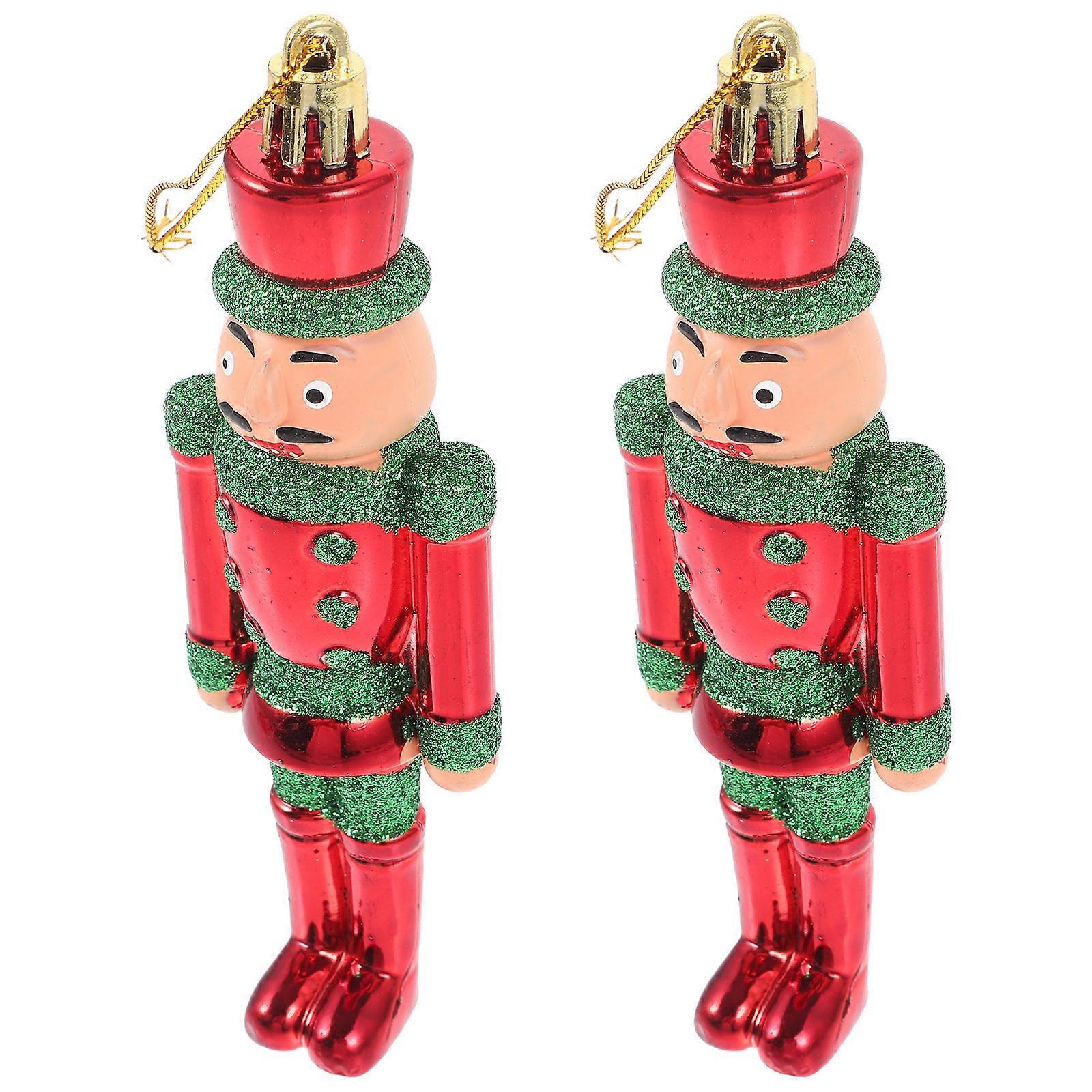 Hanging Christmas Nutcracker Plastic Ornaments for Decor 10Pcs Set
