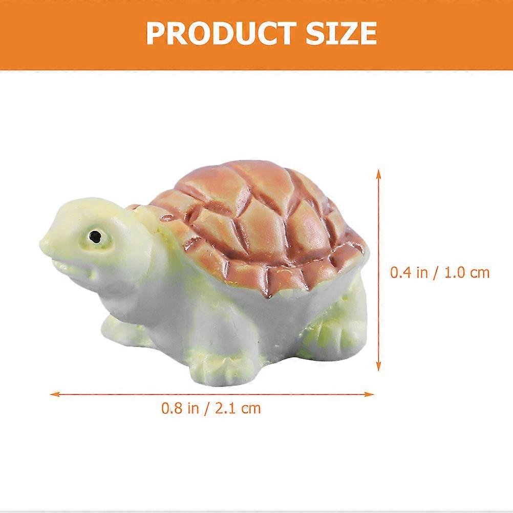 Small Turtle Resin Statue Outdoor Terrace Garden Decoration Assorted Color with Photography Props 20Pcs