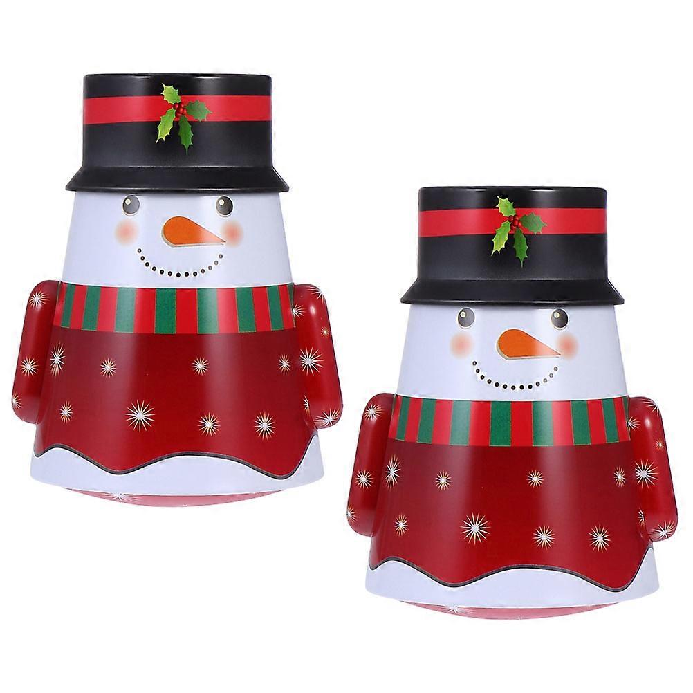 Small Tin Box Snowman Iron Storage Box for Candy 4Pcs Pack
