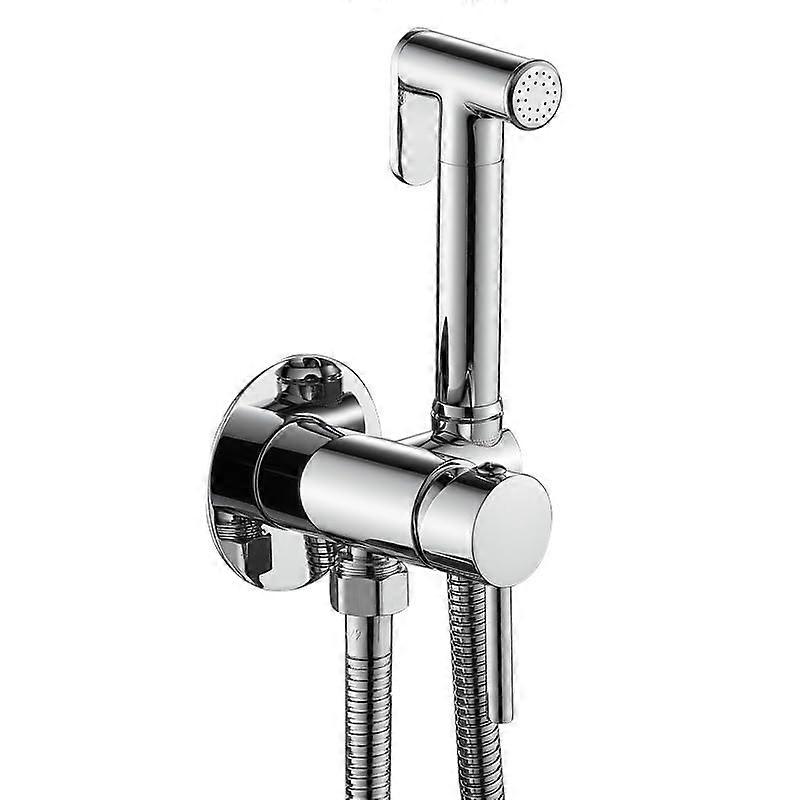 Black Chrome Bidet Spray Set For Toilet With Hose Pet Shower Sprayer Copper Construction Easy Installation