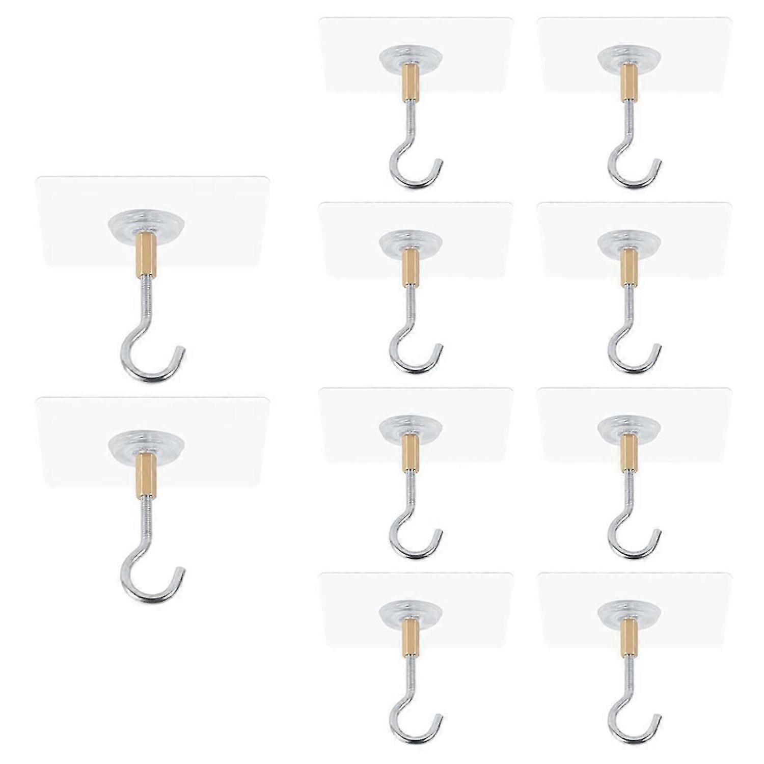 Adhesive Ceiling Hooks,10Pack Ceiling Hanger Hooks