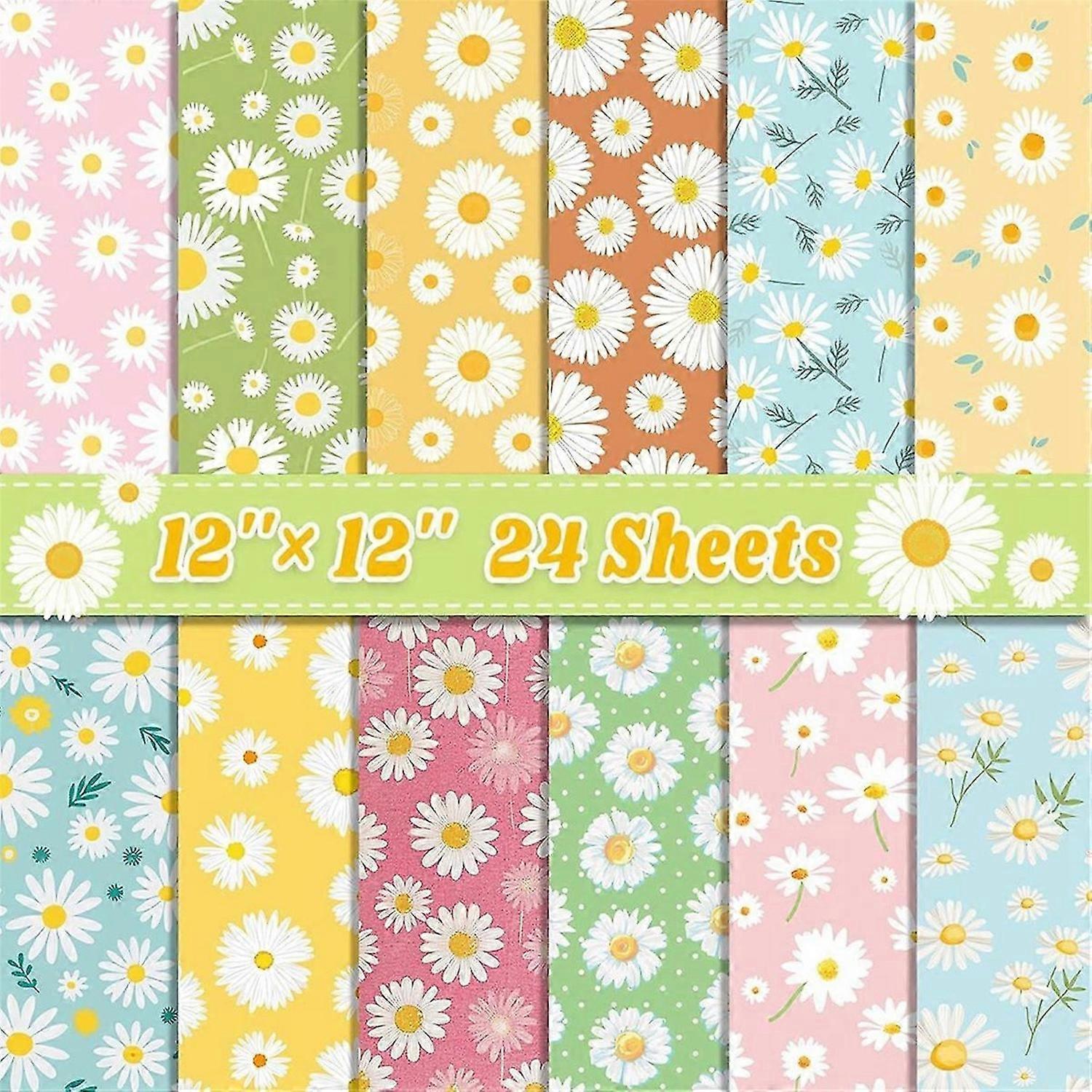 24 Sheets Scrapbook Paper 12inch X 12inch Double-Sided Bows Pattern Paper Decorative Decoupage Cards