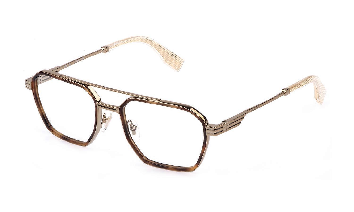 Eyewear Frames Police VPLQ76E 08FF ORO Grey LUCIDO 55/19/150 MAN