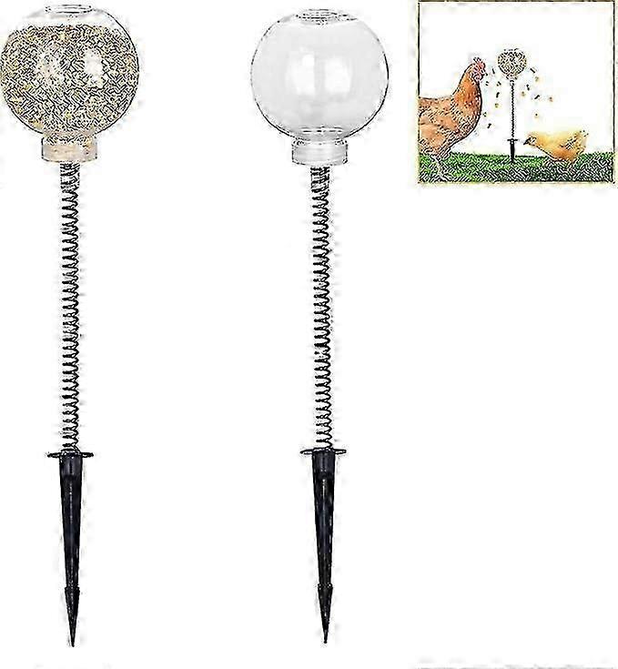 2 pcs Feeder Chicken Feeder Chicken Toy with Spring Chicken Slow Feeder Boredom Repels Stay in a Good Mood for Chickens Poultry