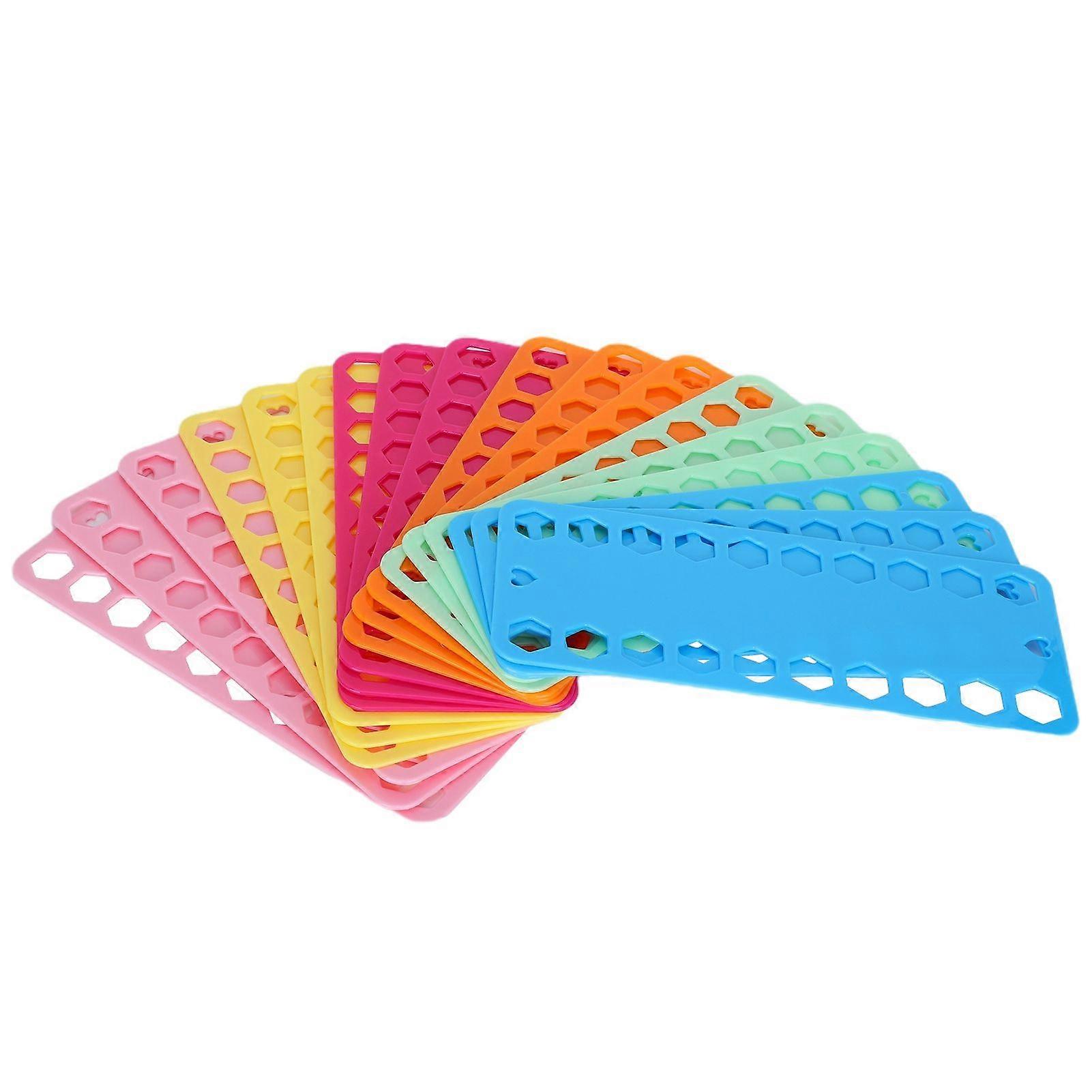 18Pcs Cross Stitch Threads Organizer 20 Holes Color Plastic Floss Bobbin Winding Board
