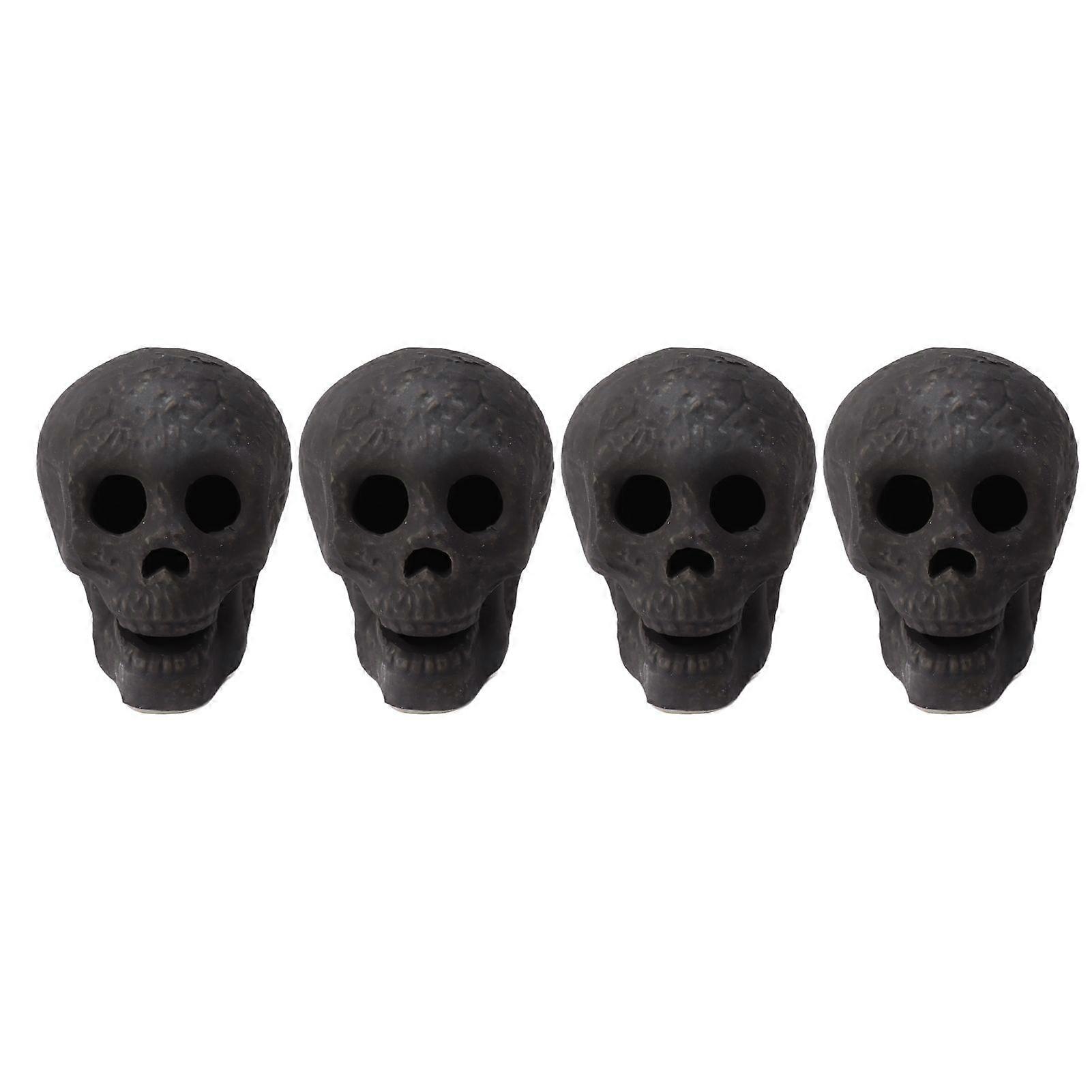 4pcs Fire Pit Skulls Ceramic Fireproof Fire Pit Skull Props for Bonfire Campfire Fireplace Firepit Halloween Decor