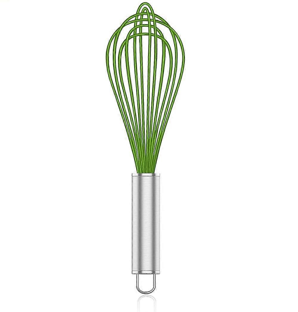 Silicone Whisk 1/2/3 Pack, Non-Scratch Stainless Steel & Silicone Whisks, Compatible with Nonstick Cookware