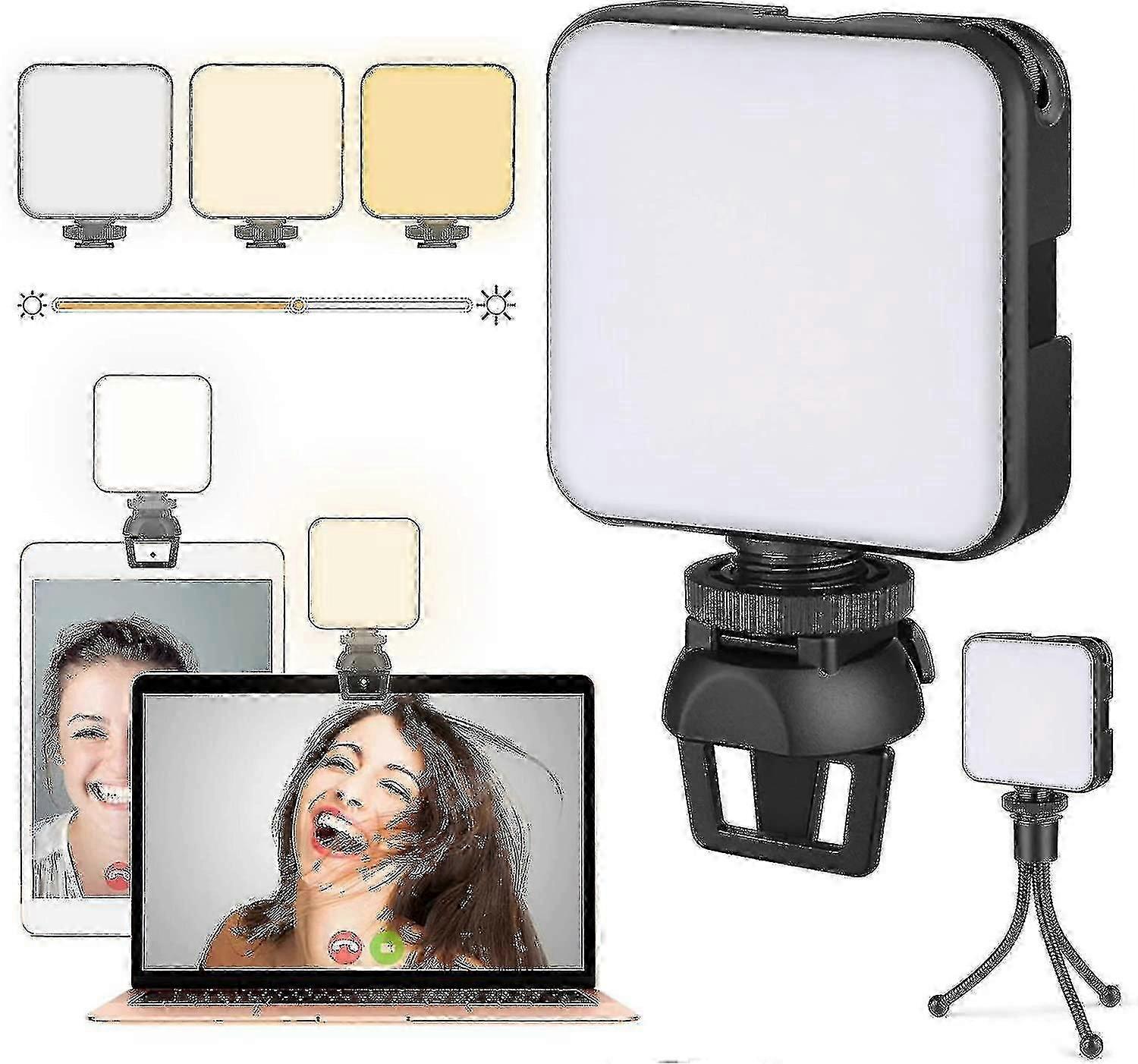 Professional Video Conference Lighting Kit with Clip - Webcam Light for Zoom Meetings and Remote Working from Home
