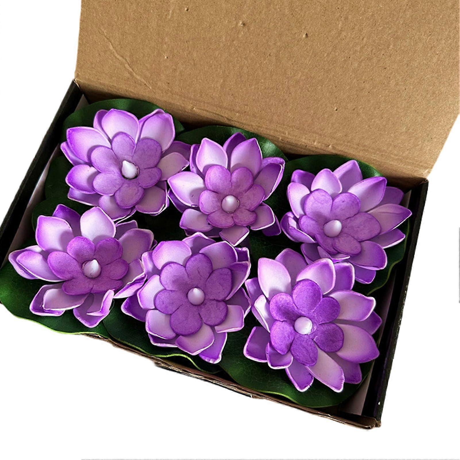 Lotus Lights Battery Powered Floating Pool Decor Water Sensing Pond Lights EPP Floating Candles Model D