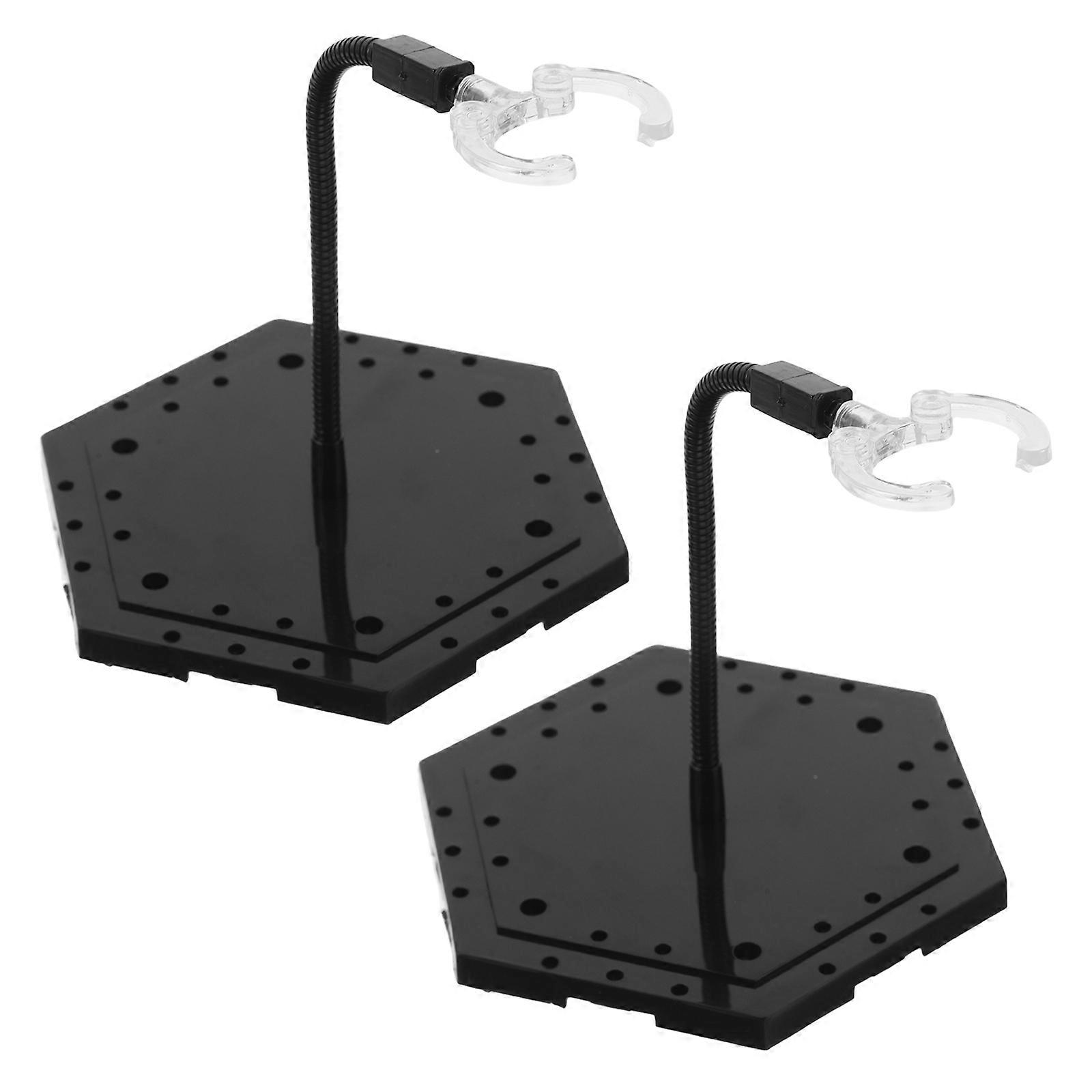 Plastic Model Display Stand for Anime Action Figures 4Pcs Adjustable Black