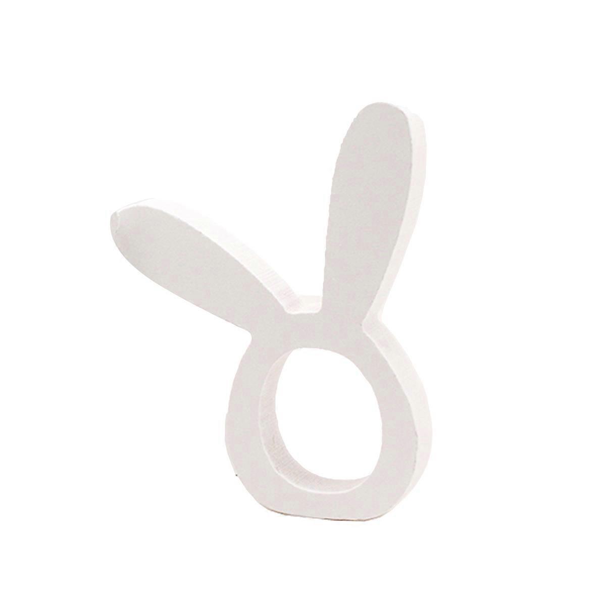 Wood Rabbit Circle Napkin Ring for Party 10Pcs White Banquet Holder