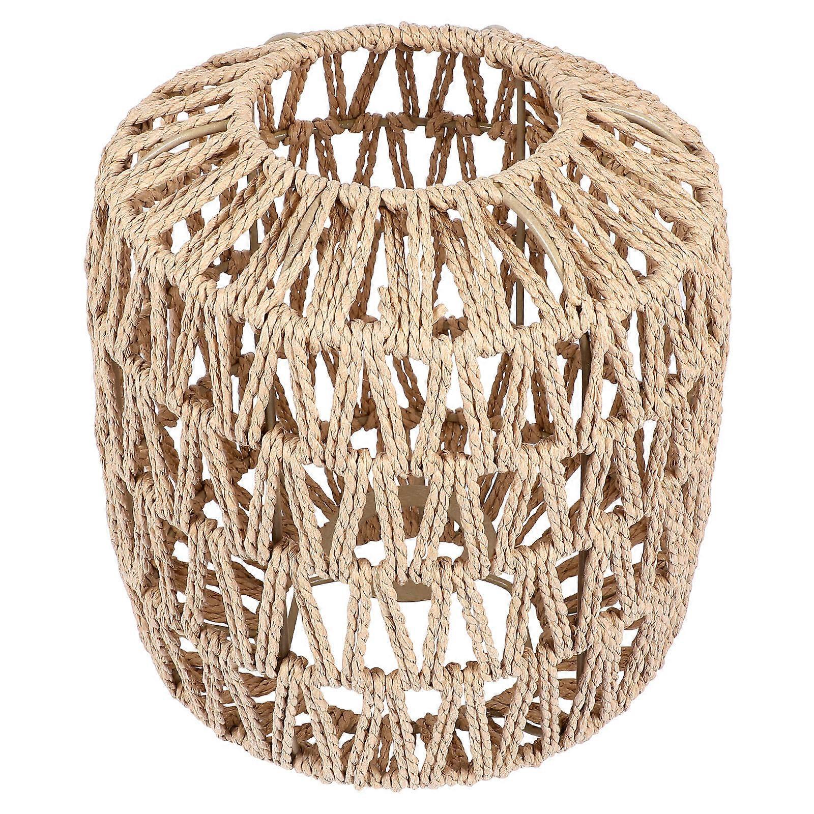 Rustic Paper Woven Lampshade Ceiling Lamp Cover Ideal For Hotel Decoration Lantern Shape 2Pcs
