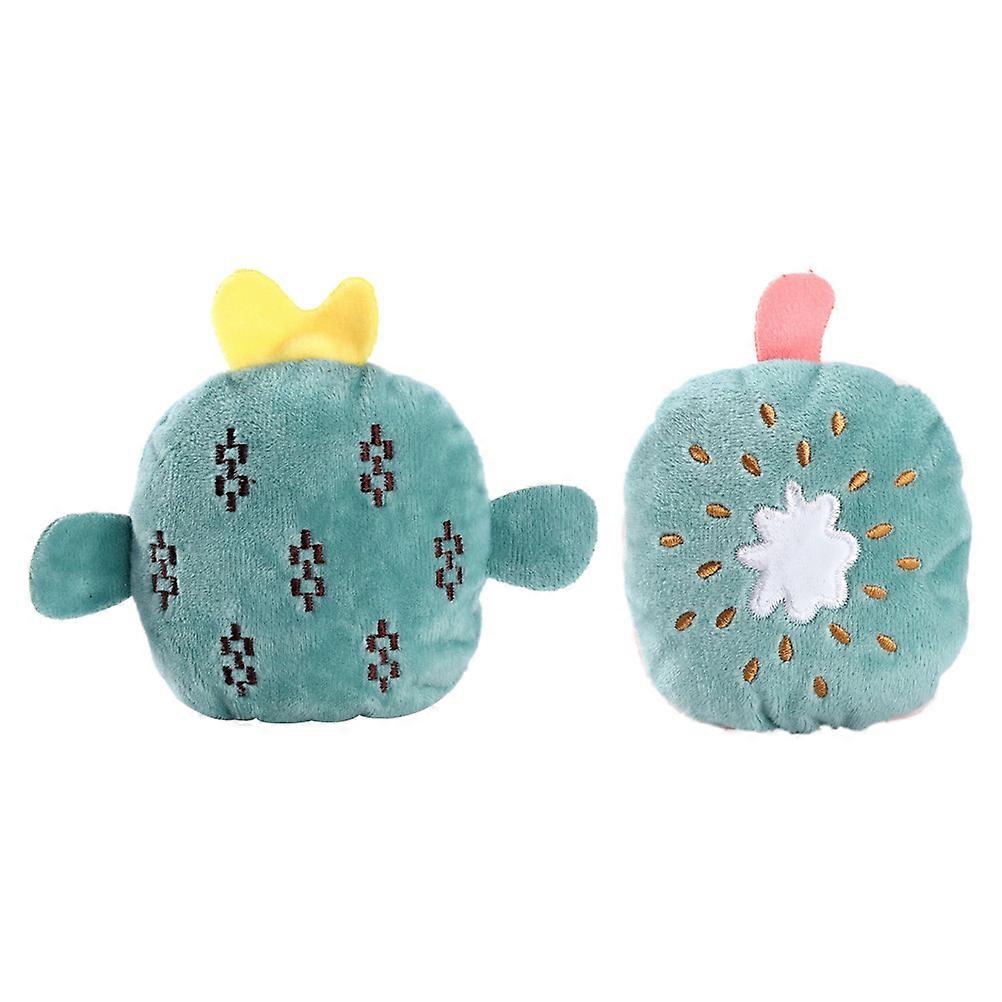 Interactive Toys For Cats Squeaky Plush Doll Pet Cat Toys Cactus Shape Assorted Color 11X8X4.5CM 2Pcs