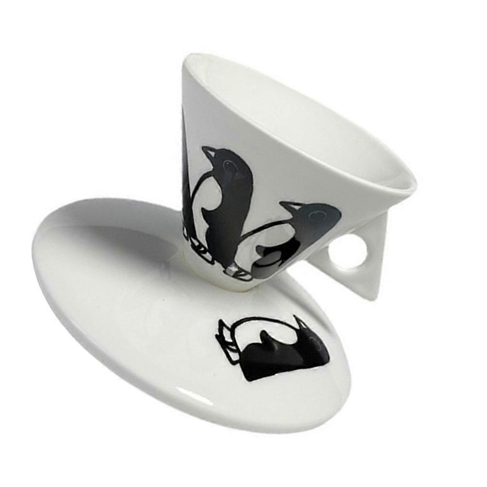 White Coffee Cup 1Set with Saucer Creative Ceramic Coffee Cup