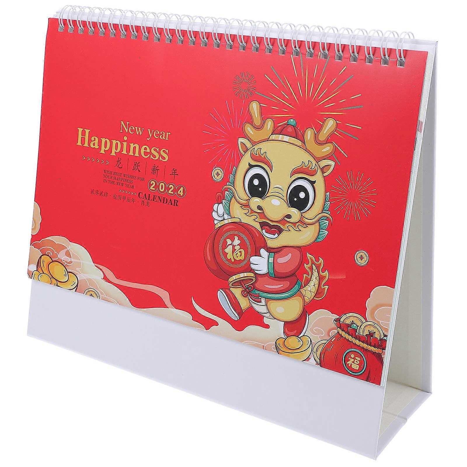 Desktop Calendar 2024 Paper Flip Calendar for Scheduling 2Pcs