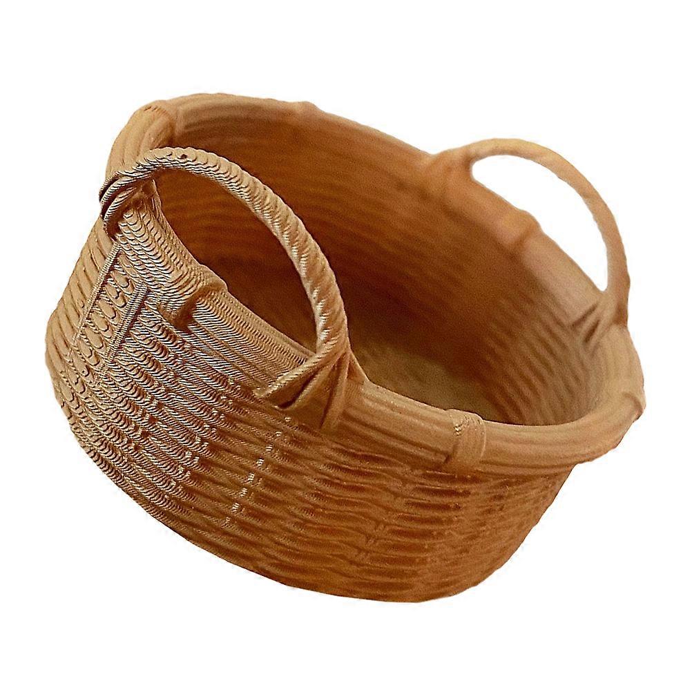 Mini Fruit Basket Toy Resin for Decor 2Pcs Mini Handheld Basket