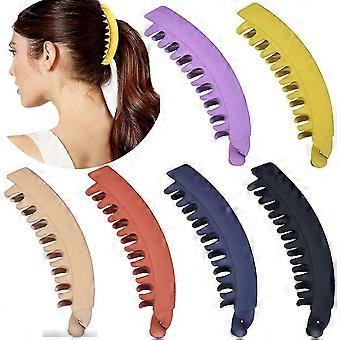 6 Pieces Large Banana Clips Big Banana Hair Clips for Thick hair,Non-slip Ponytail Holder Clip for Women and Girls,6 Colors