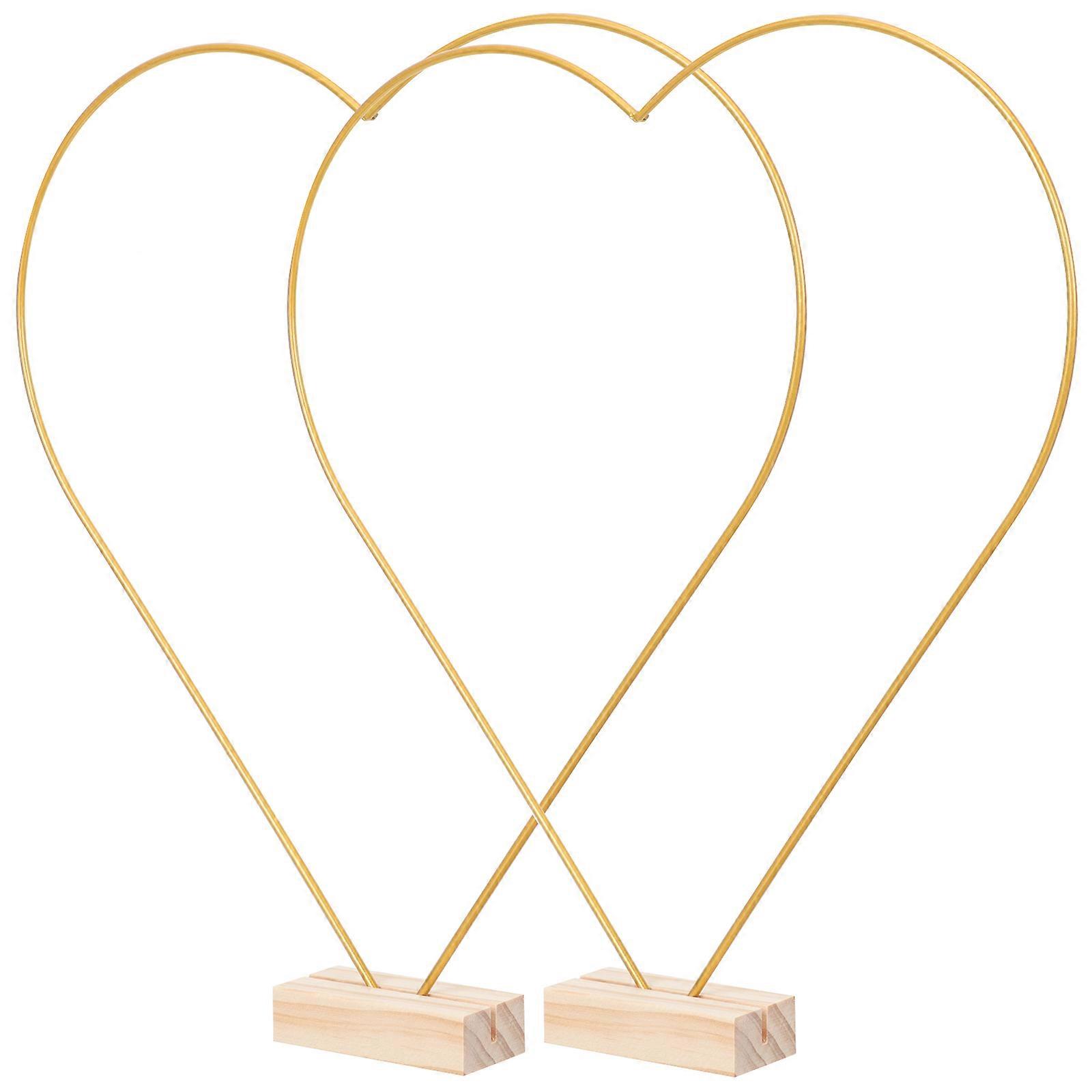 Metal Hoops For DIY Handcrafts Heart Shape Wreath Hoops Shiny Design 4 Sets Suitable For Home Office Shop Decorations