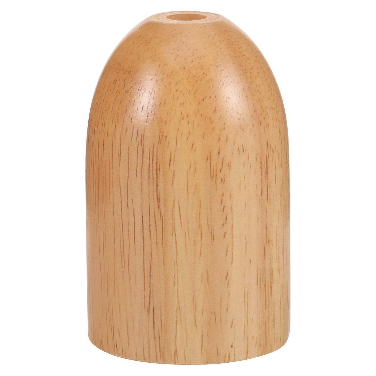 Wood Lamp Finials 4Pcs E27 Lamp Holder Cup Light Brown Simple Design Suitable For Table Lamps Chandeliers Lighting Support