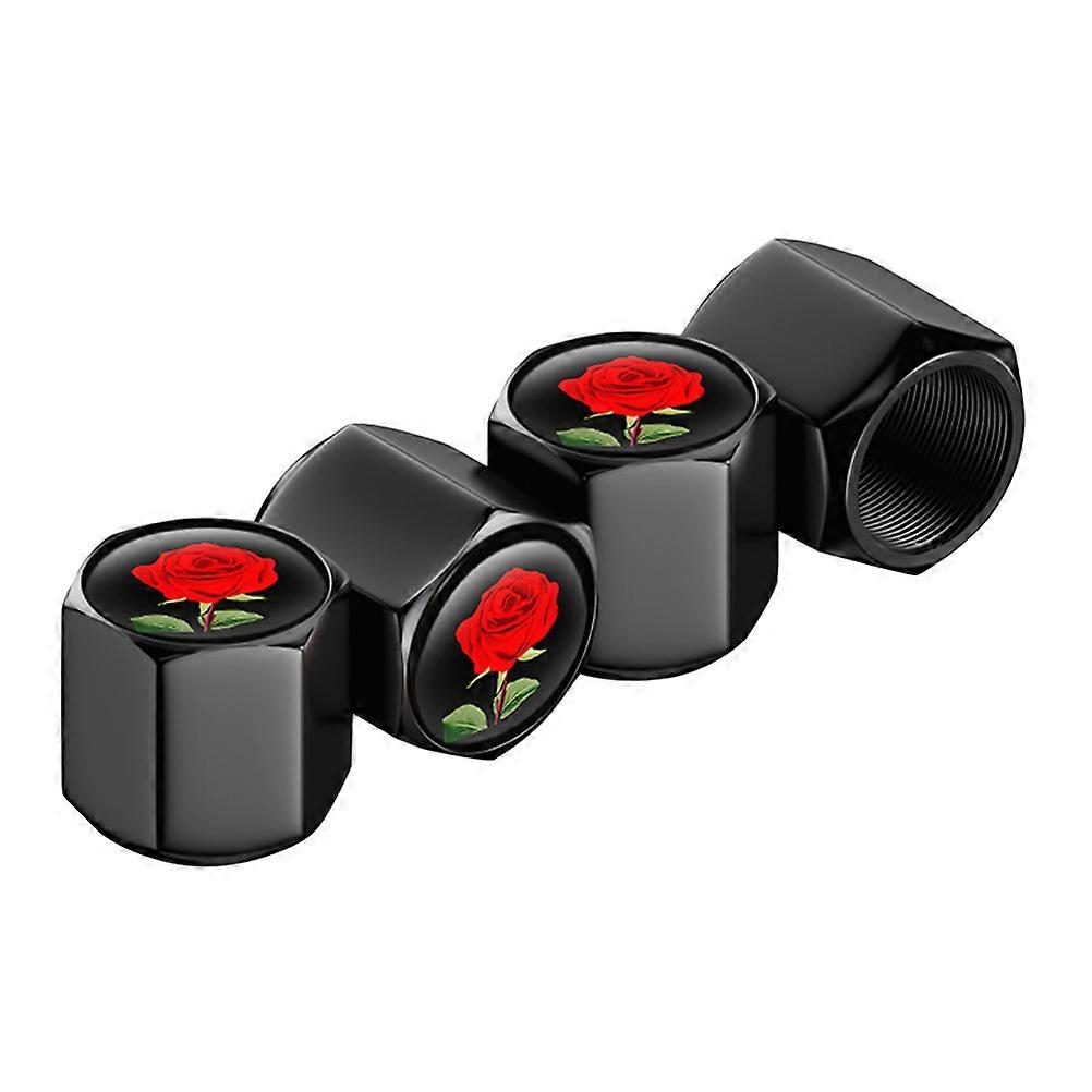 Car Tire Valve Caps for Stem Protection 16Pcs with Cute Rose Design