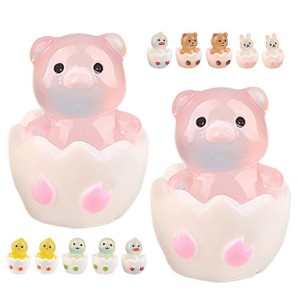 Glow in The Dark Resin Mini Animal Figures for Decorative Use 36Pcs