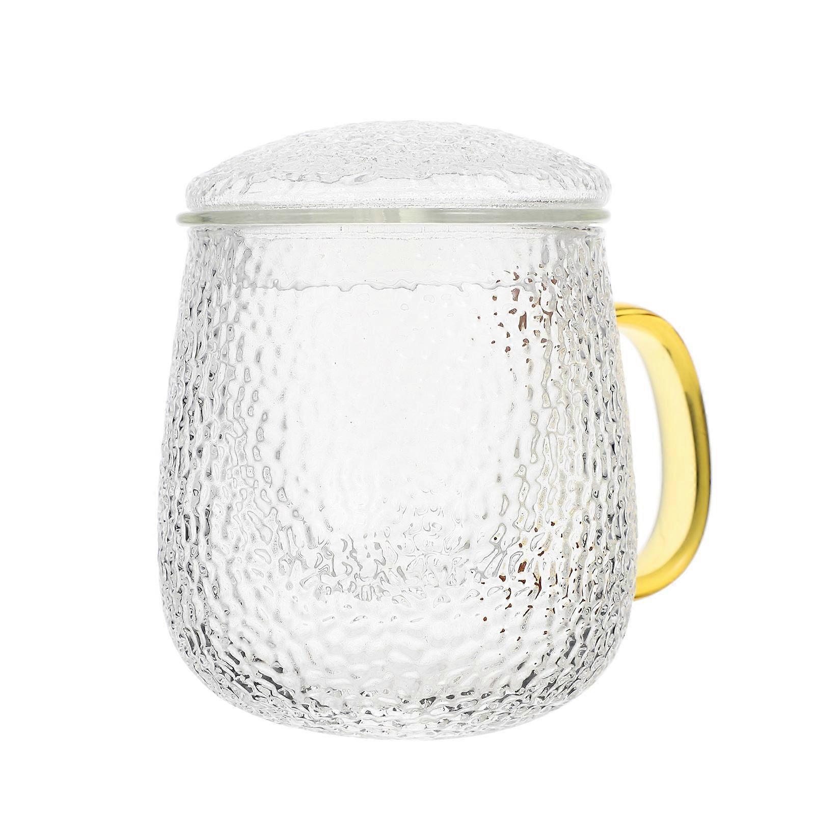 Tasse à thé transparente en verre avec couvercle pour usage domestique, lot de 5