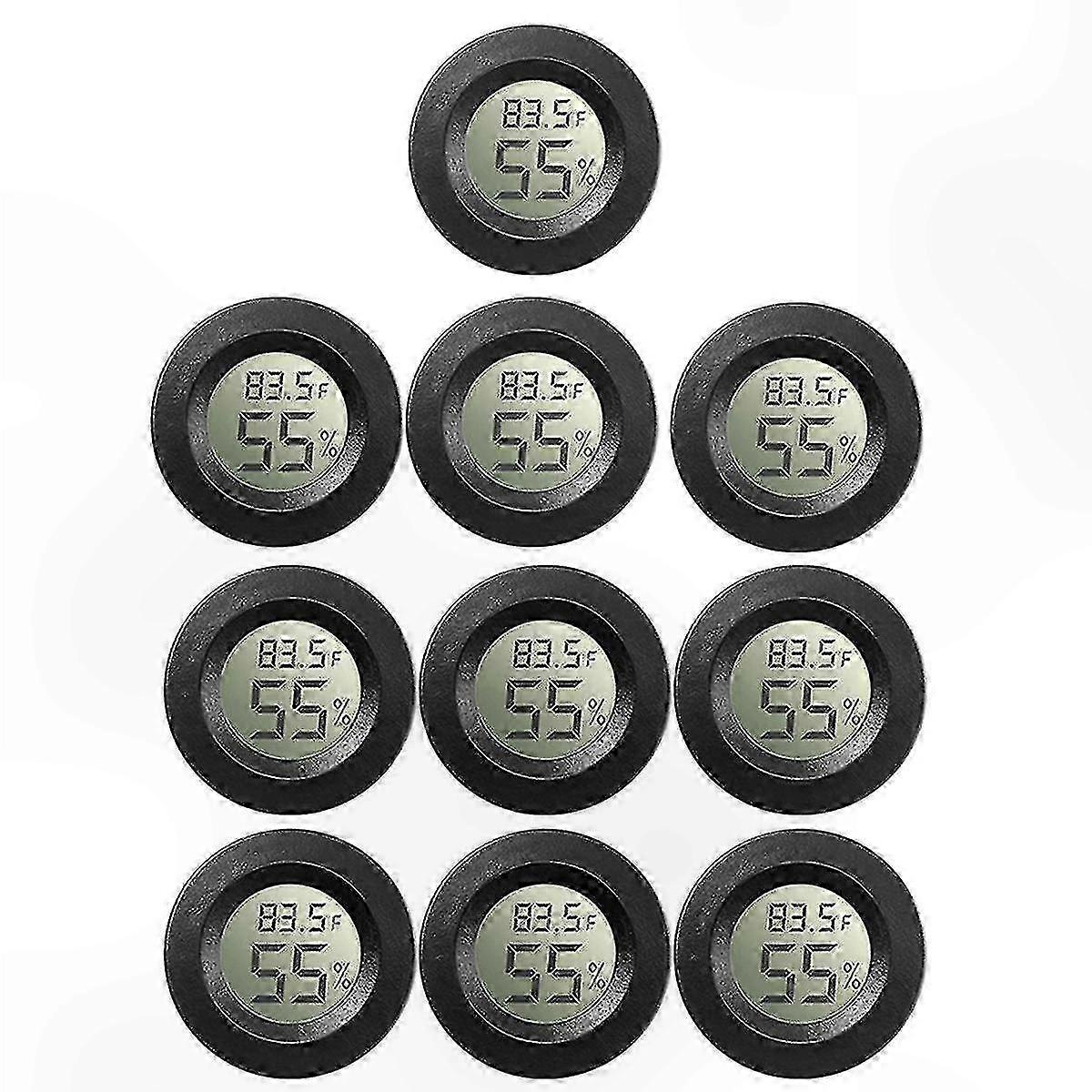 10-Pack LCD Hygrometer Thermometer for Greenhouse, Nursery, Reptile Habitat Monitoring