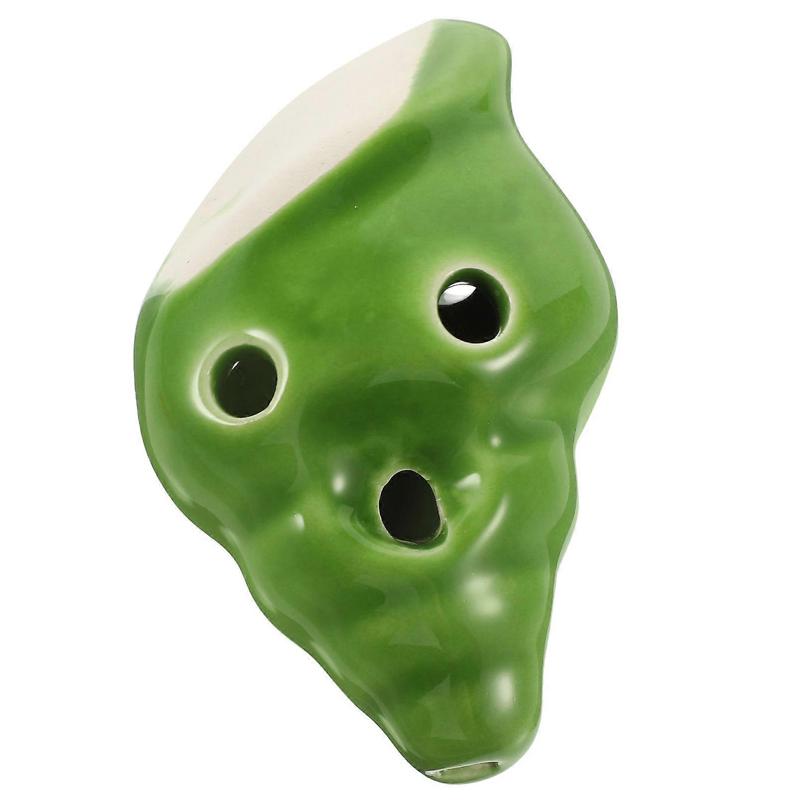 6-Hole Ocarina Instrument Children Gift Conch Shape Durable Ceramic 3Pcs