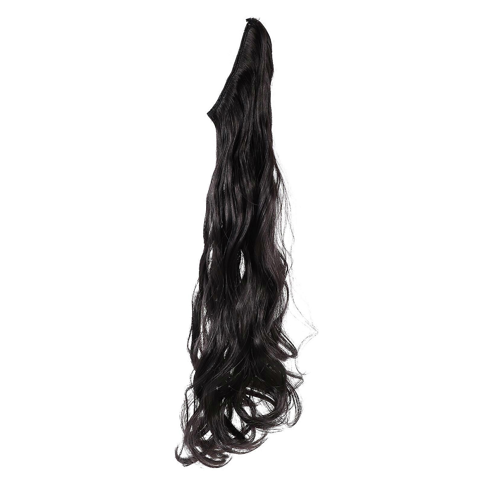 Extensions de cheveux ondulés, extensions de cheveux longs pour femmes, 1 pièce, soie noire