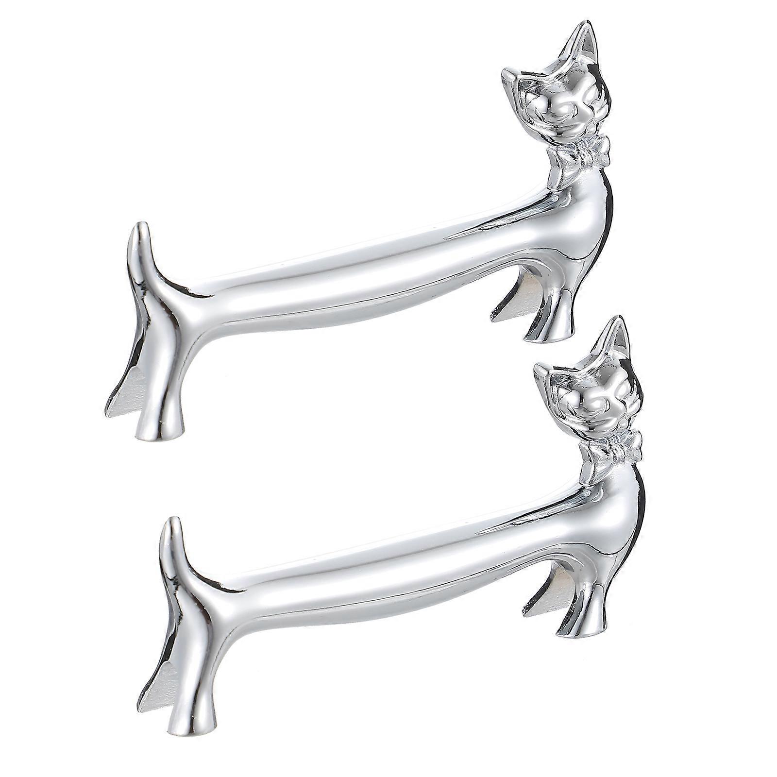 Decorative Chopstick Holders 6 Pcs Alloy Structure Prevent Rolling Away Kitchen Dining Table Use Silver Finish