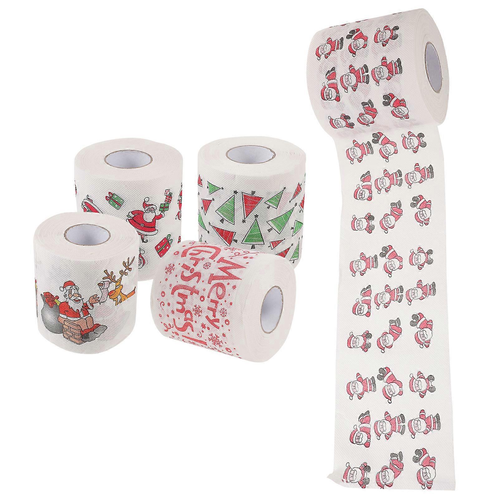 Disposable Napkin 20 Rolls Christmas Napkins Decorative for Daily Use 10X10cm Size