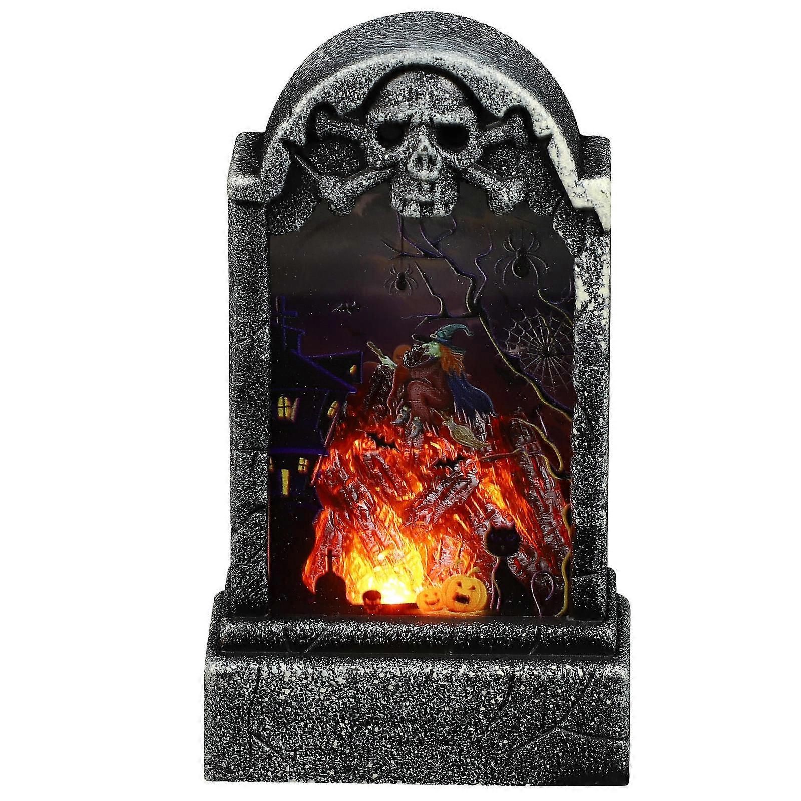 Halloween Tabletop Adornment Tombstone Design Lamp for Festival Use 3Pcs