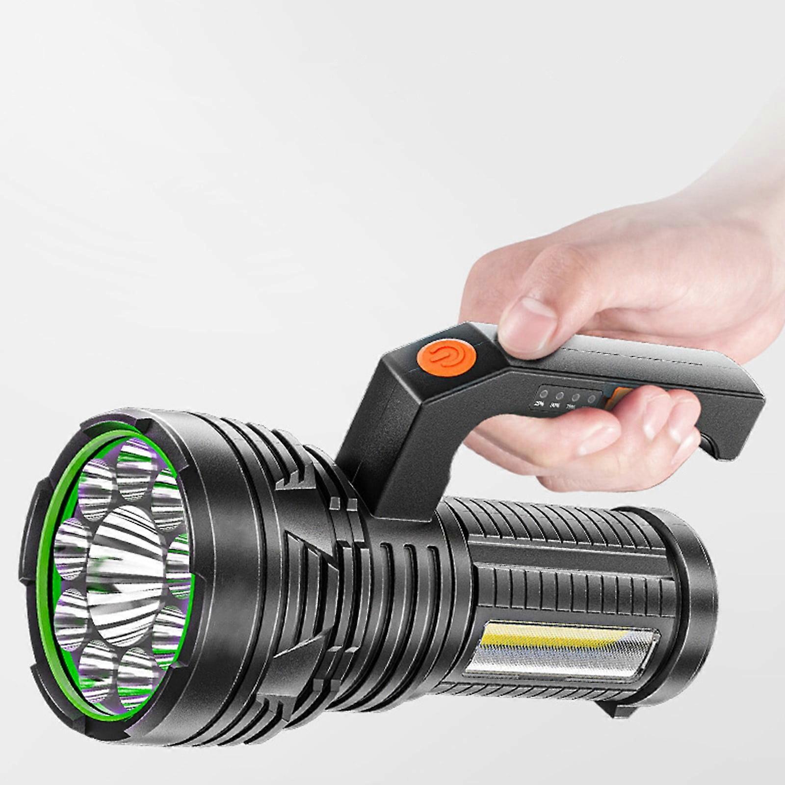 WQQZJJ 9-in-1 Rechargeable LED Flashlight, 100,000 Lumens, 500M Long Throw Outdoor Torch, Brightest Flashlight