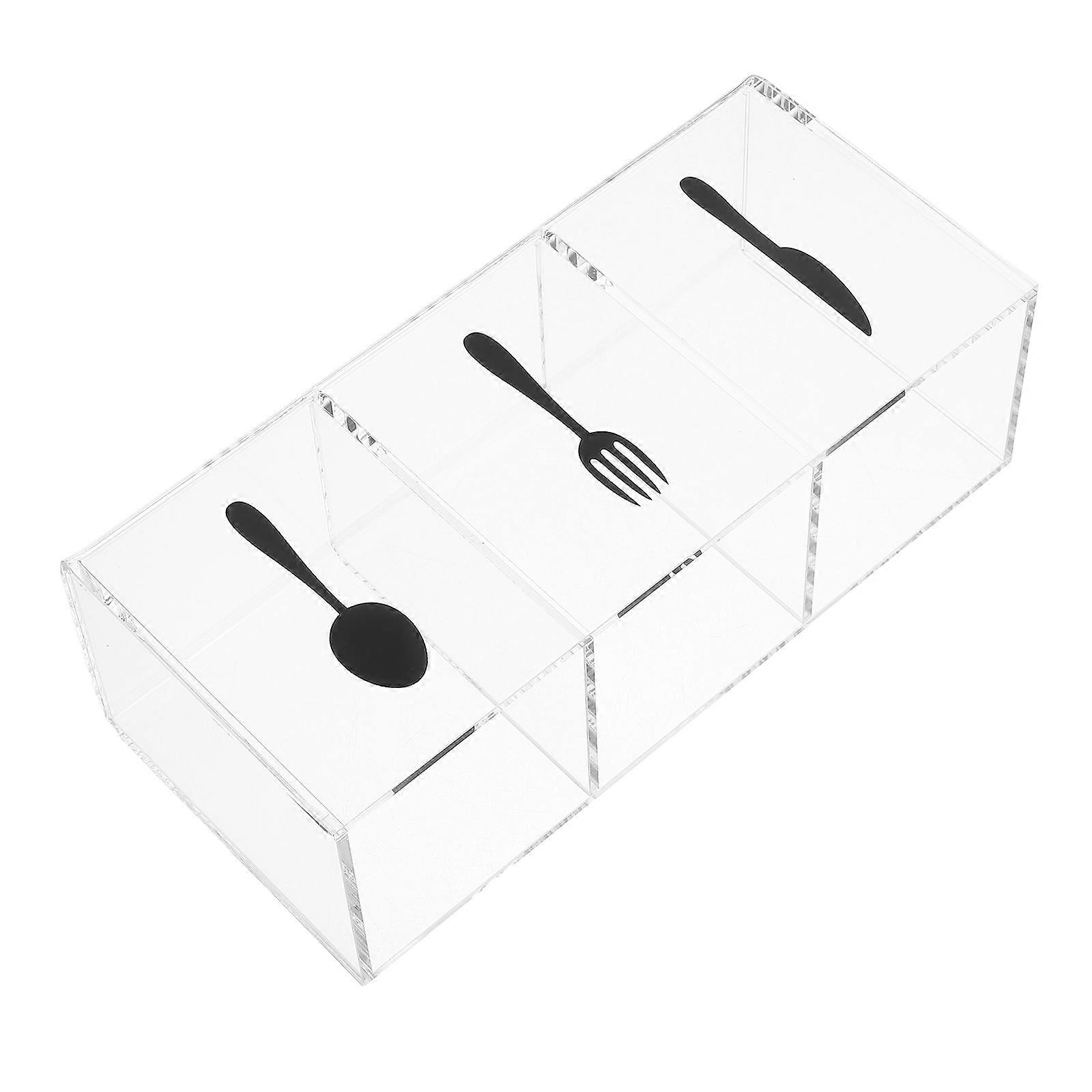 5Pcs Acrylic Cutlery Organizer for Kitchen Transparent Silverware Storage Box