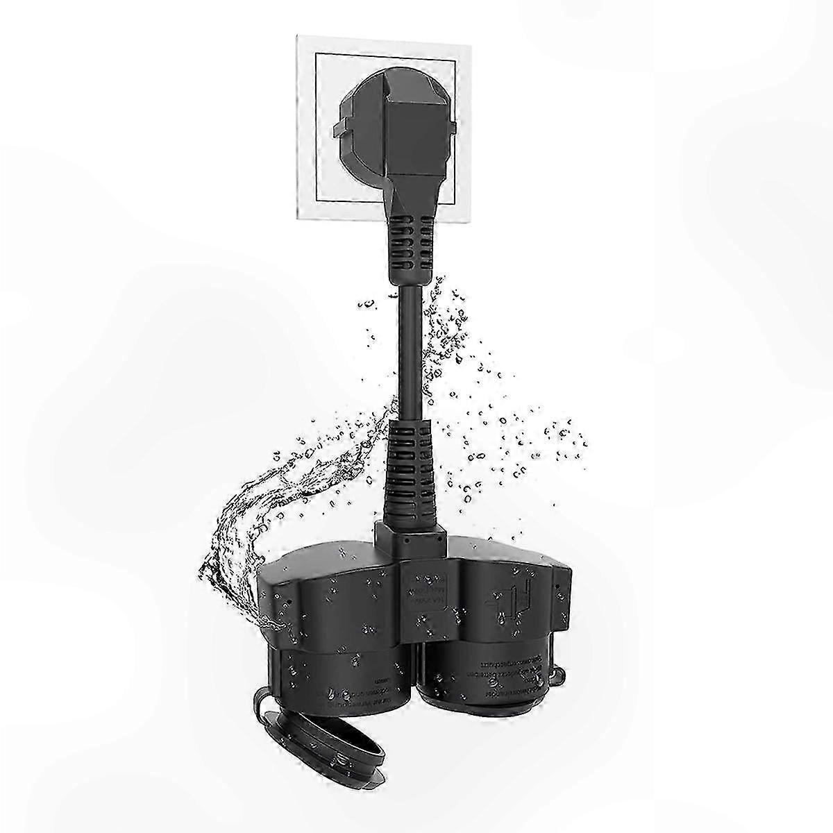 Weatherproof Extension Cord with Dual Schuko Outlets for Garden and Patio Applications