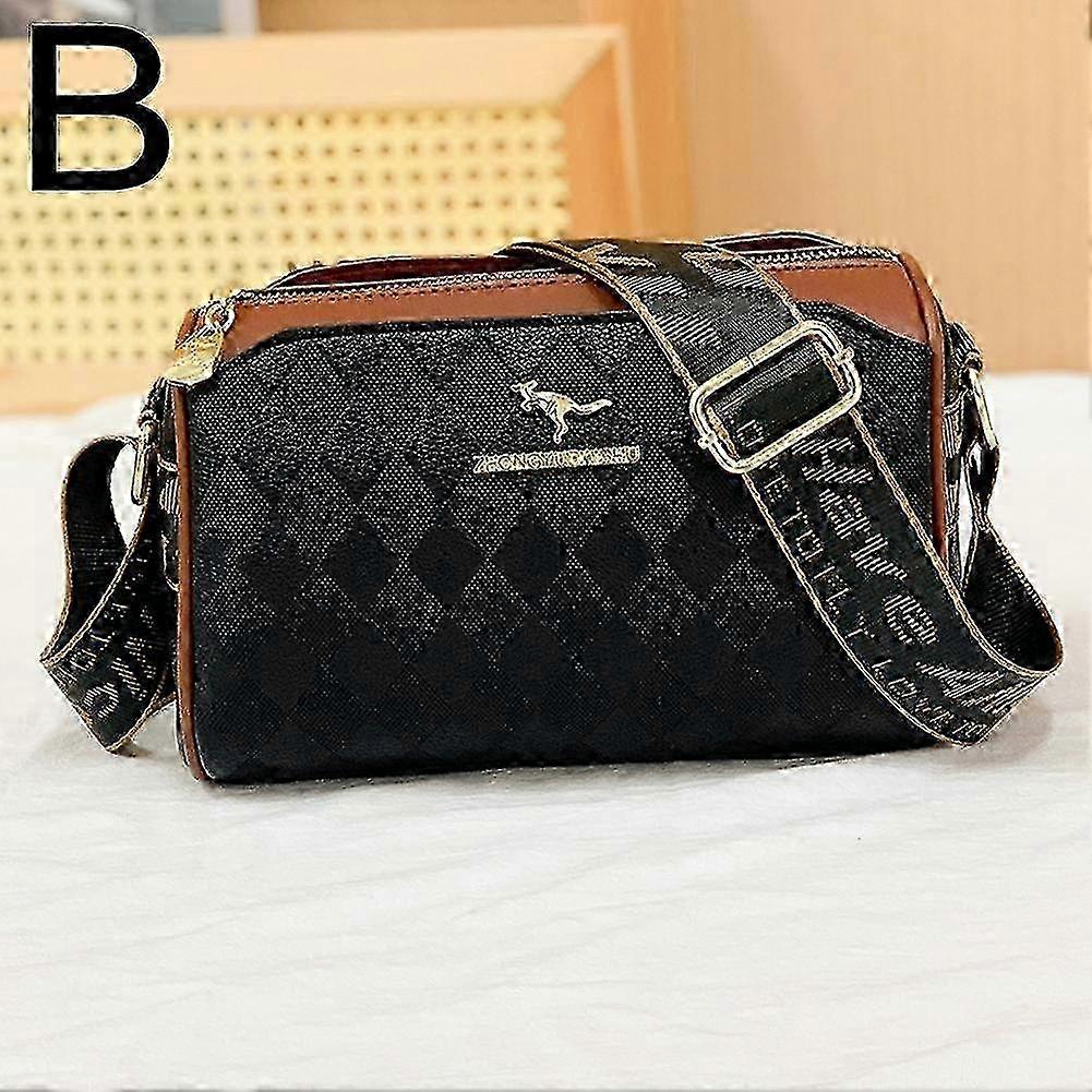 Women's bag, winter checkerboard pattern wide shoulder bag