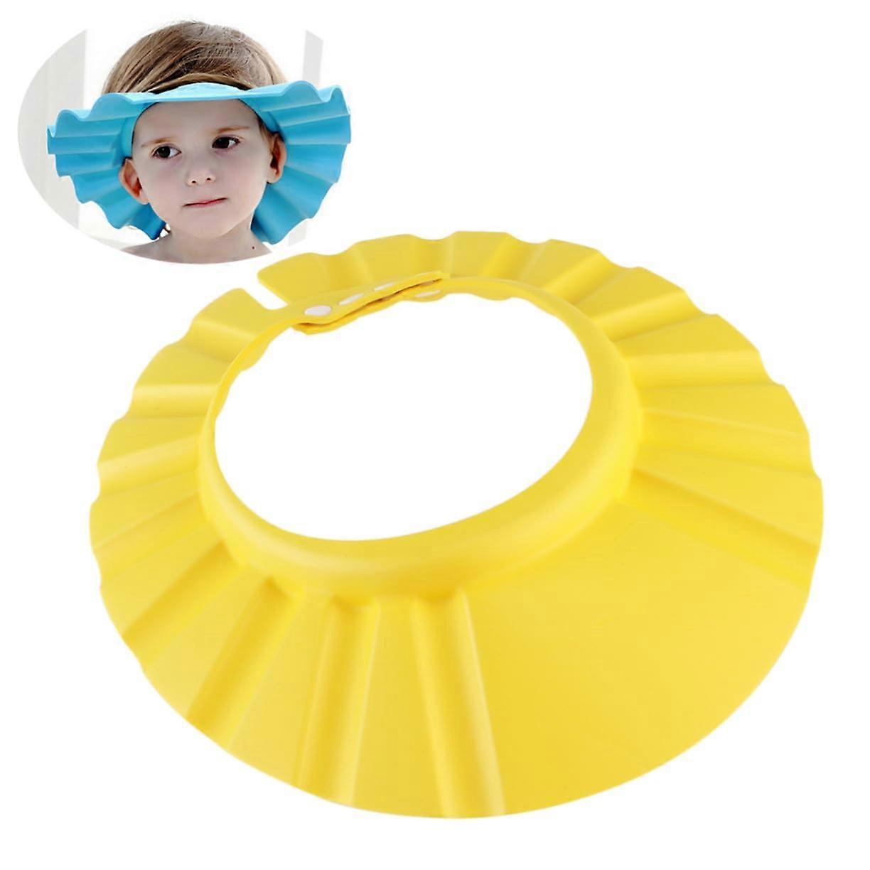 Adjustable Shower Hat Eva Bath Cap With Elastic Snap Buttons For Over Head Girth Durable Protective Shampoo Shield