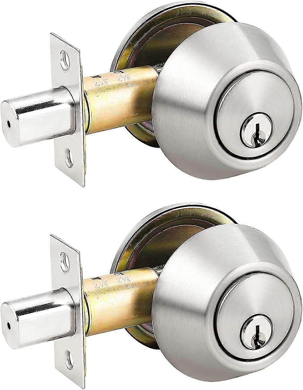 (2 عبوة) مفاتيح على حد سواء اسطوانة واحدة ديدبولتس نحى النيكل (حزم كومبو)