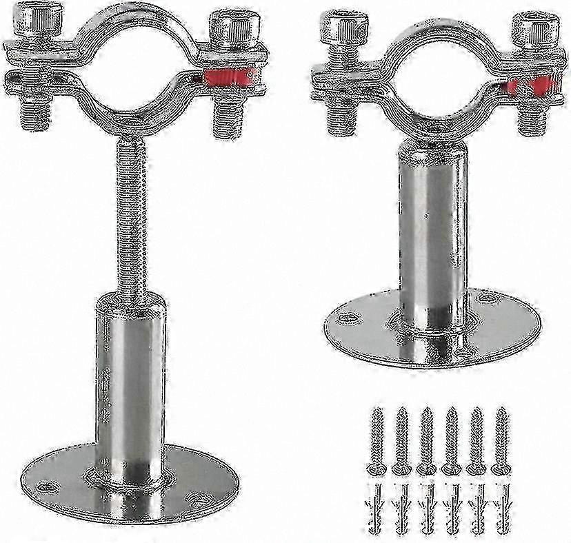 Adjustable Pipe Brackets for Wall or Ceiling Mount, 2 Pack Stainless Steel Clamps with Screws for Secure Pipe Support