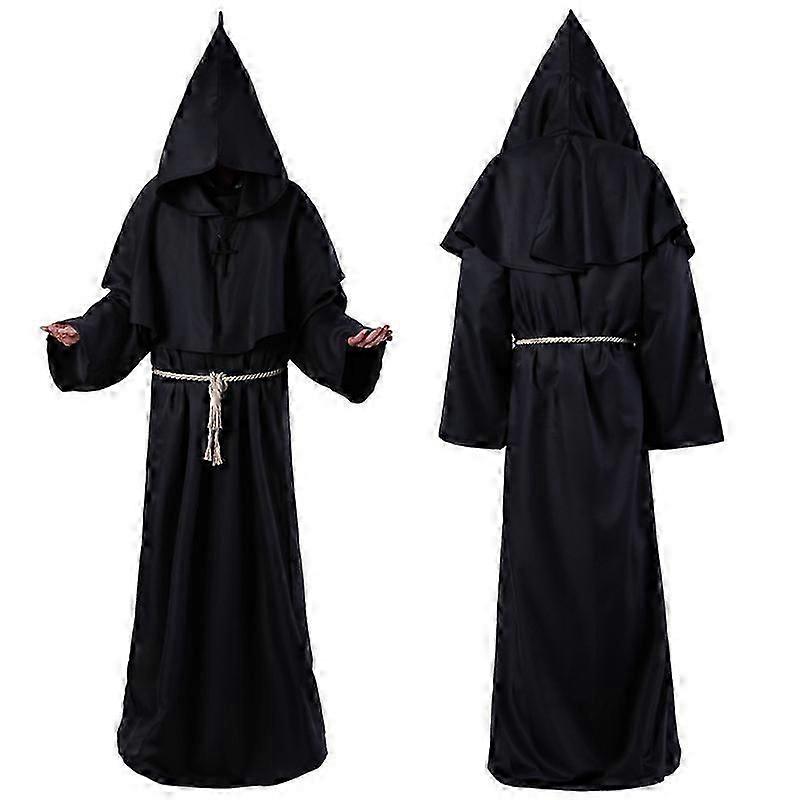 Monk Robe Medieval Renaissance Priest Wizard Cloak Cosplay Costume