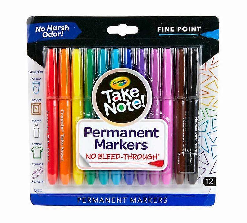Crayola Take Note Permanent Markers 12 count 1 Pack of 2 Piece
