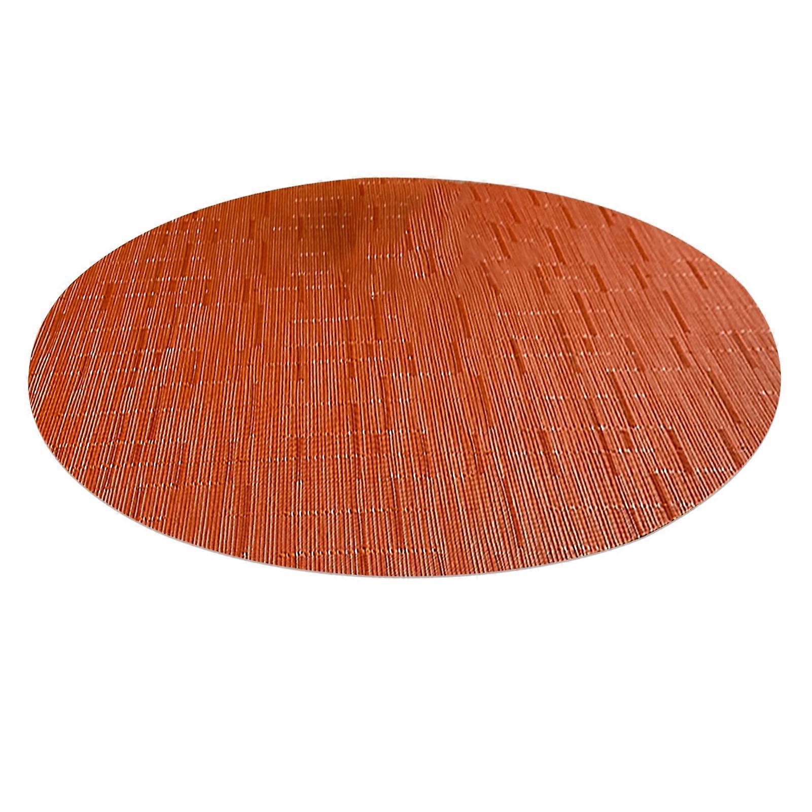 HEVIRGO Bamboo Texture Placemat Oval Shape Kitchen Dining Table Mat for Restaurants Flannel