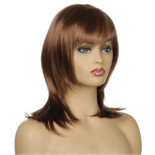 Brown long straight wig