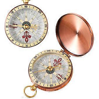 Vintage Style Bronze Compass Flip Navigation Outdoor Tool Hiking Camping