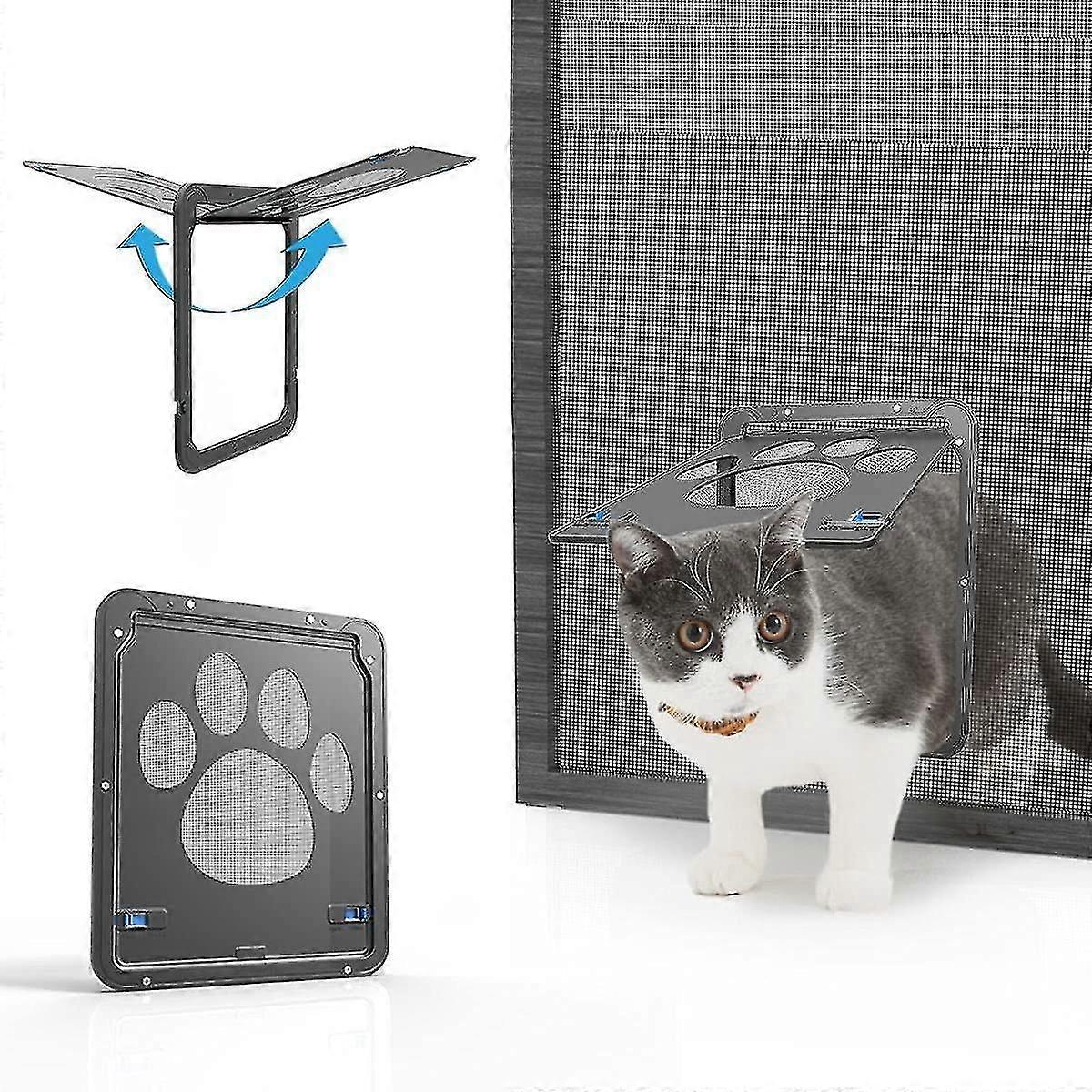Cat Flap For Mosquito Net Dog Cat Flap Cat Flaps Easy To Install Lockable Pet Door (29cm X 24cm)