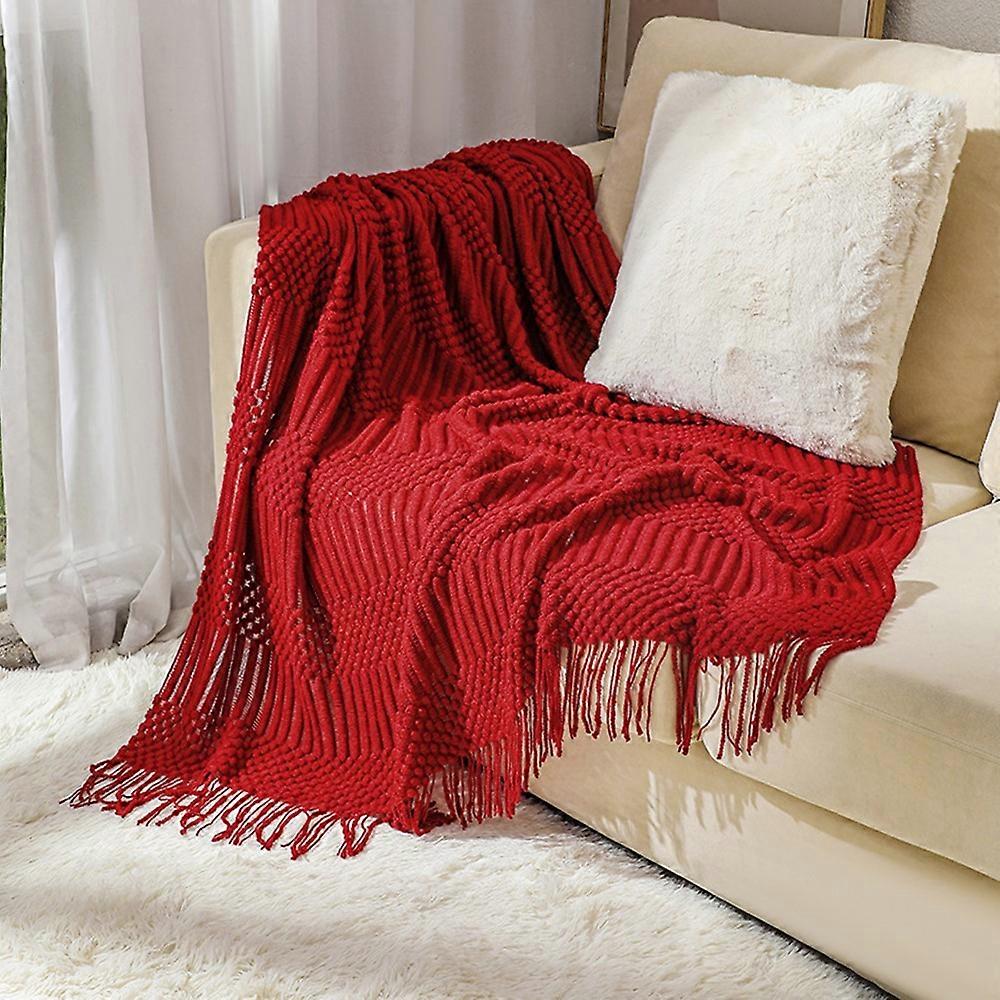 JB012 130x172cm Sofa Throw Blanket Tassels Design Shawl Blanket