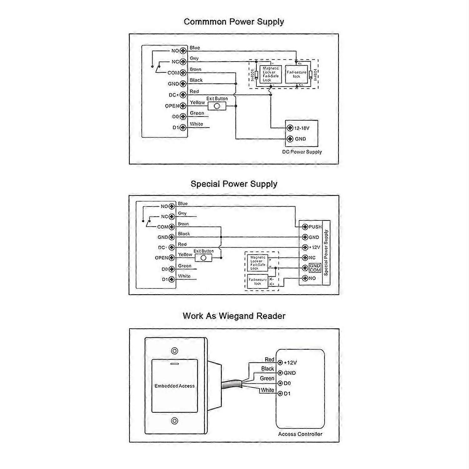 Embedded Waterproof Metal Fingerprint Access Control Keypad 125Khz Reader Controller Security Protec