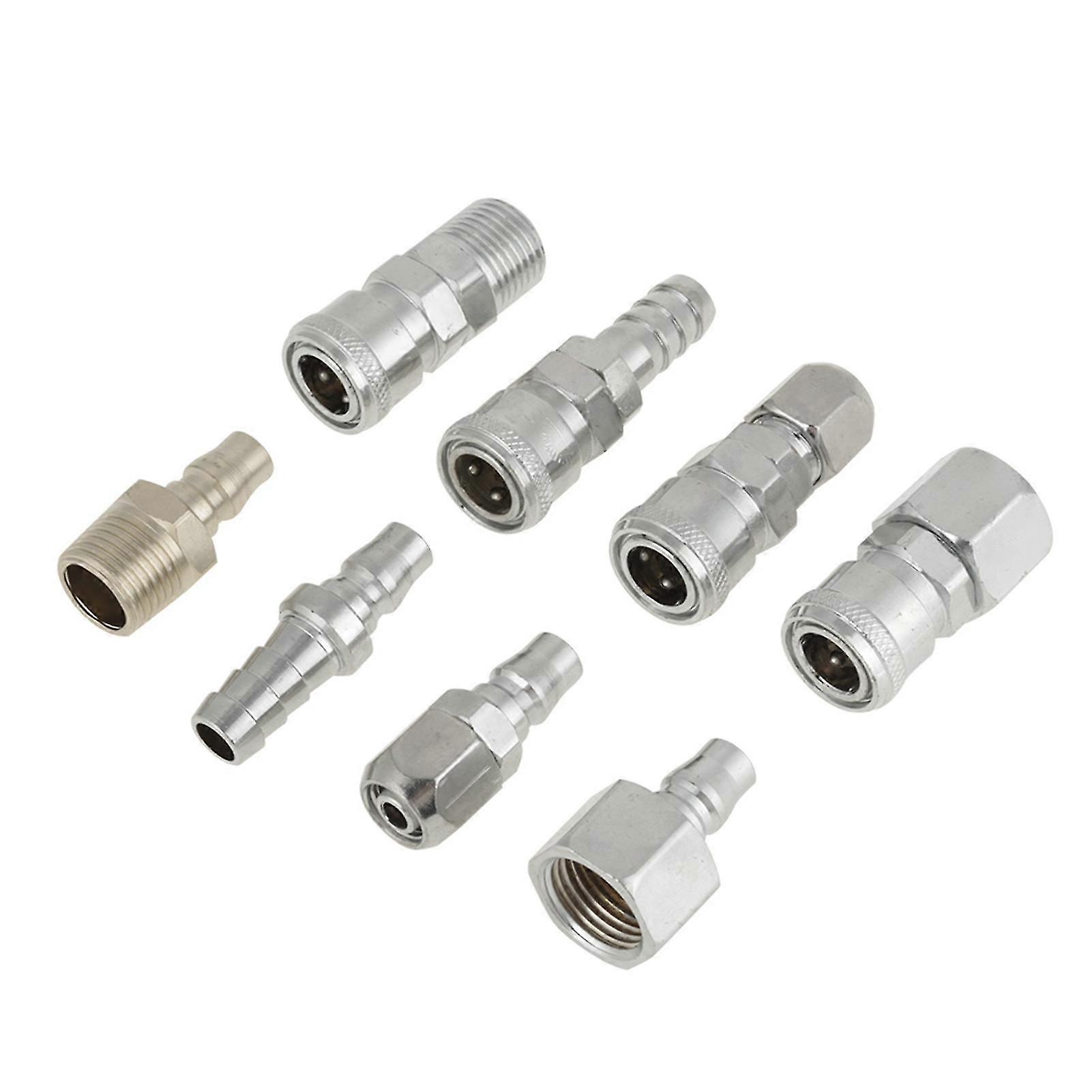 25-26 8PCS BSP 1/2" Pneumatic Air Compressor Hose Quick Coupler Plug Socket Connector Set