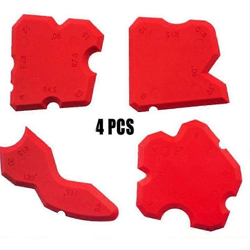 4-piece set of red sealant caulking applicator scraper